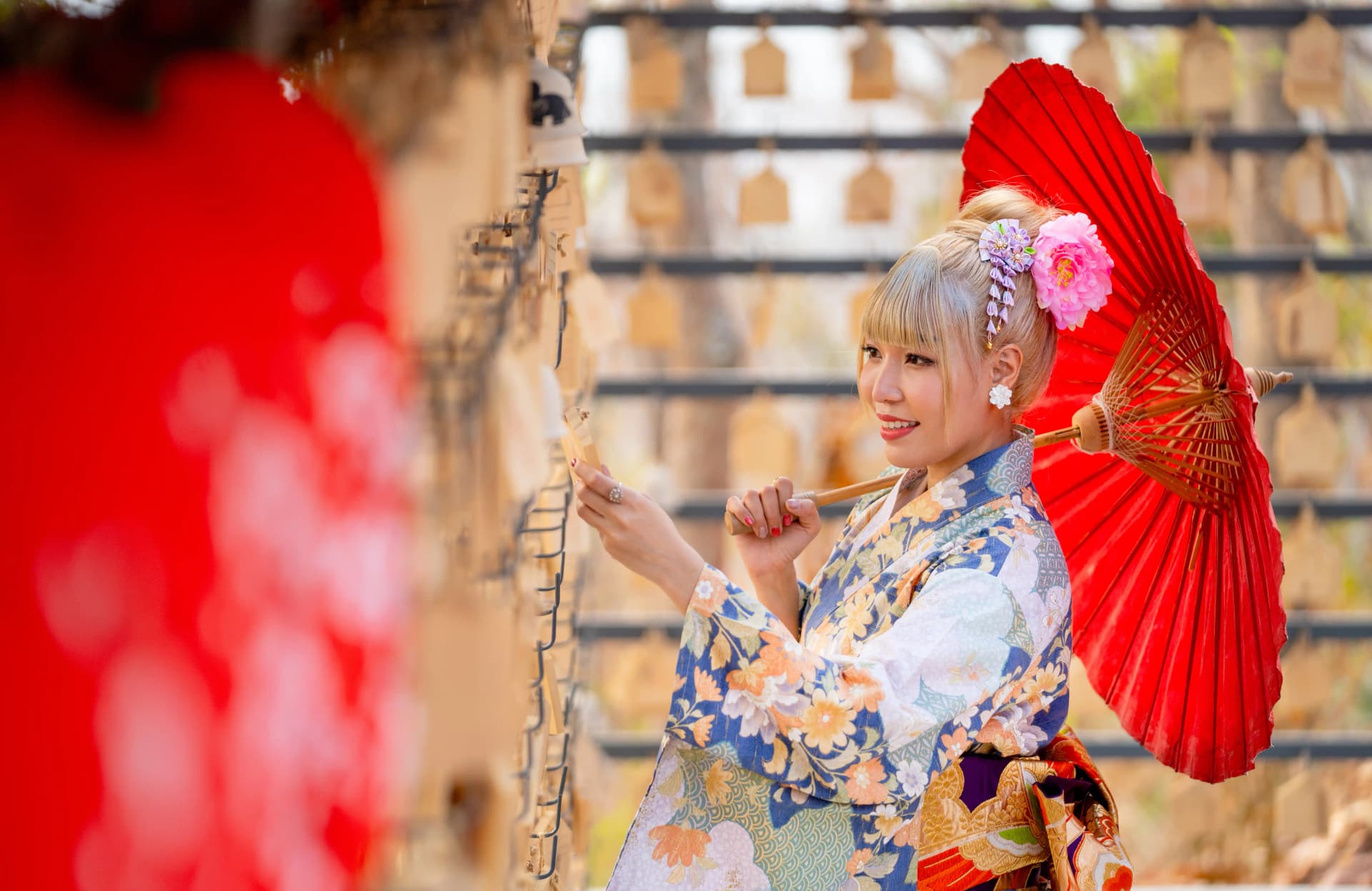 Women wearing Japanese Kimono